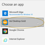 Set Default email app to AOL Desktop Gold in Windows 10