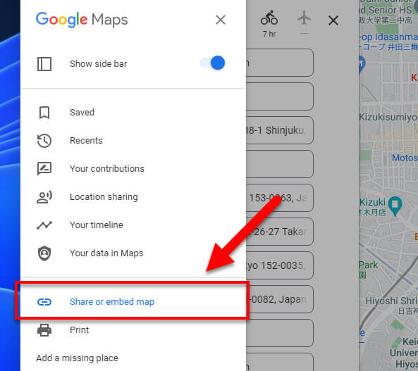 Share or embed Google Maps