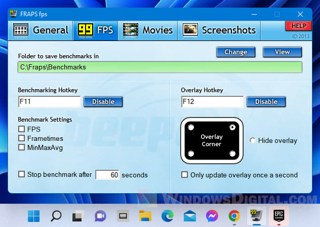 Show Frames Per Second in Games Windows 11