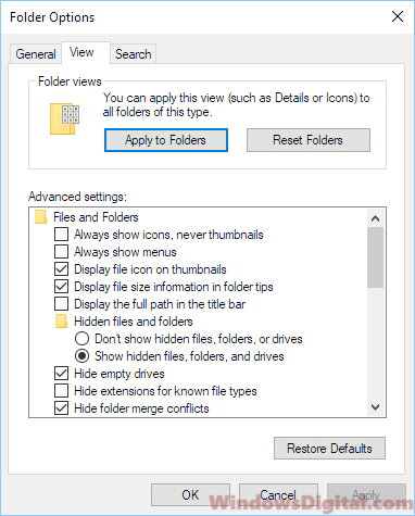 Show hidden files in Windows 10/11