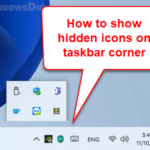 Show hidden icons Taskbar Windows 11