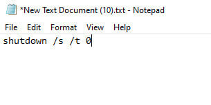 Shut down batch file Windows 10