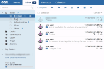 Sign in to Cox Webmail Email Inbox Page