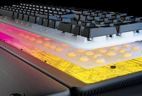 Silent membrane keyboard