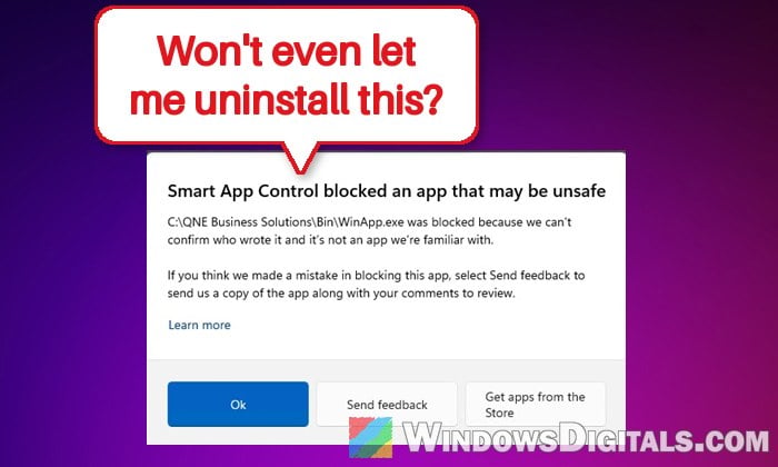 Smart App Control Won't Let You Uninstall an App in Windows 11