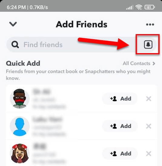 Snapchat add someone with Snapcode