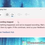 Snipping Tool Video Record Not Working in Windows 11