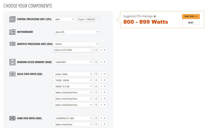 Software to check power supply wattage on PC