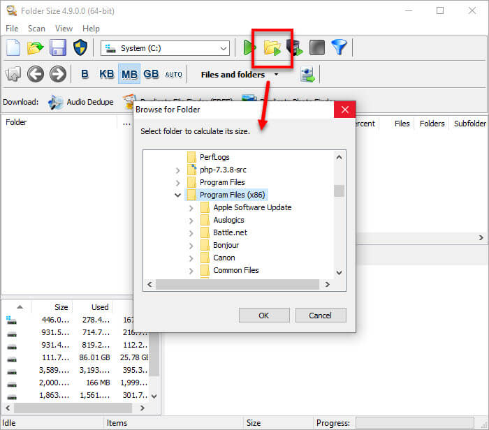 Sort only certain folders by size in Windows 10