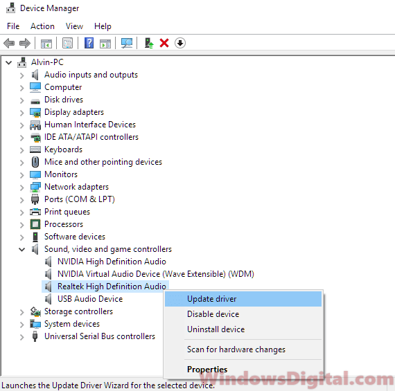 Sound Audio not working on Windows 10 after update