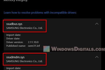 Ssudbus.sys ssudmdm.sys Memory Integrity in Windows 11