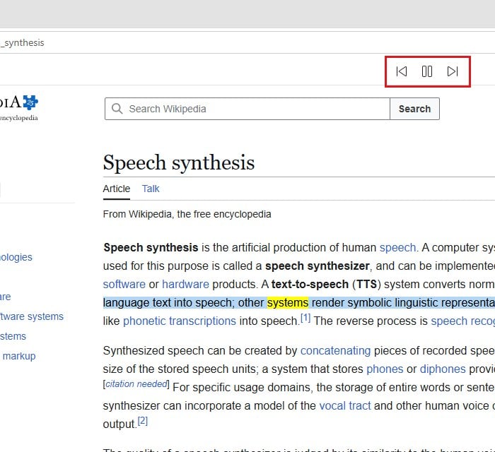 Start Read Aloud in Microsoft Edge Windows 11