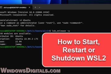 Start, Restart or Shutdown WSL2 on Windows 11
