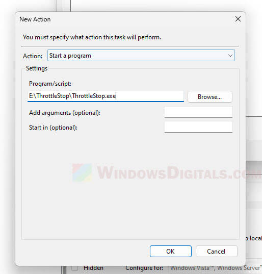 Start ThrottleStop with Windows 11