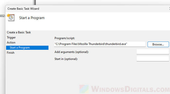 Start Thunderbird automatically on Windows 11 startup