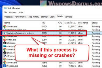 StartMenuExperienceHost.exe Missing or Crash in Windows 11 10