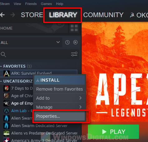 Steam Library Properties