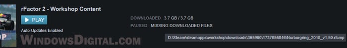 Steam Missing downloaded Files workshop content mod