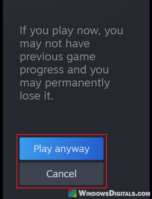 Steam was unable to sync your saves with the Steam Cloud warning