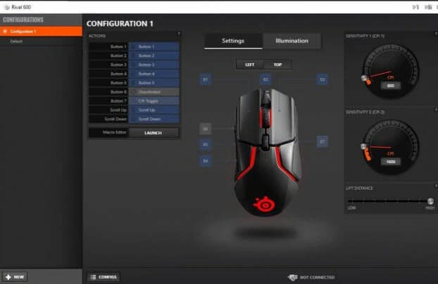 Steelseries mouse configuration
