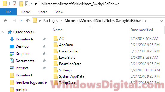Sticky Notes File Location Windows 11/10