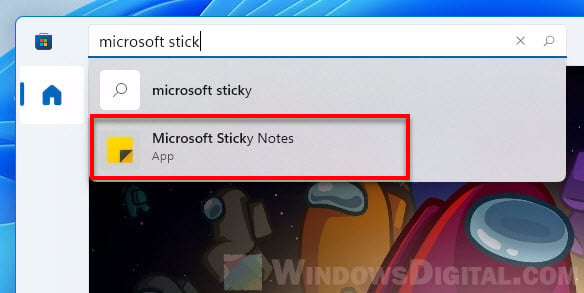 Sticky Notes Location