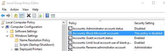 Stop Microsoft Account Problem pop up