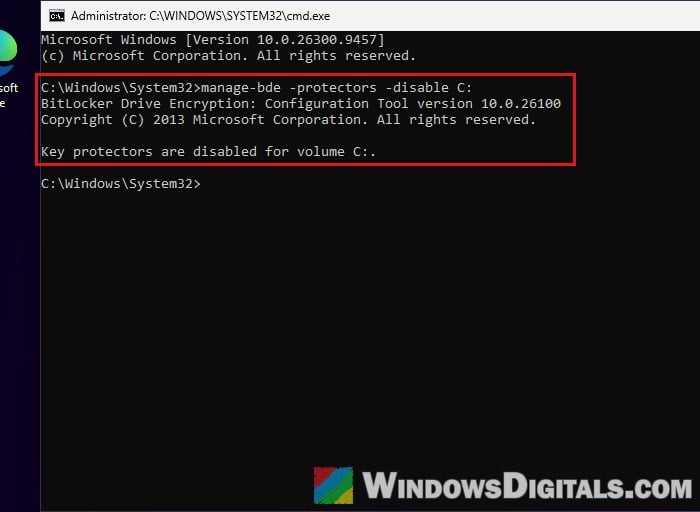 Suspend BitLocker manage-bde Command Prompt Windows 11