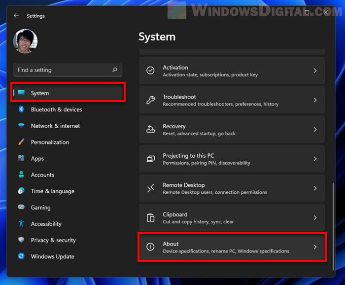 System About Windows 11