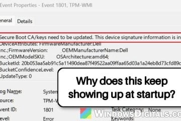 TPM-WMI Event ID 1801 Secure Boot Error in Windows 11 or 10