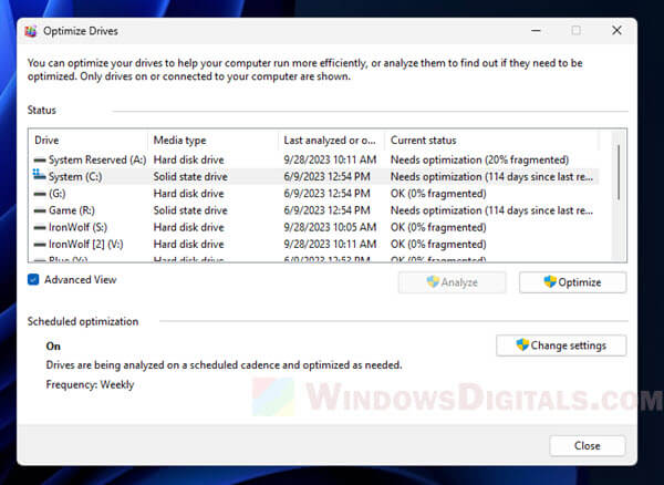 TRIM SSD to optimize it