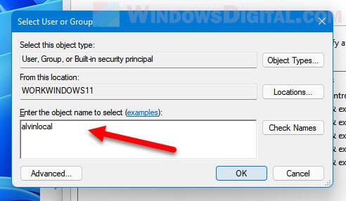 Take ownership of file Windows 11