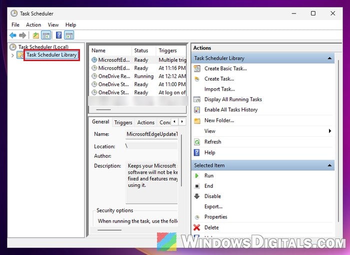 Task Scheduler Library Windows 11