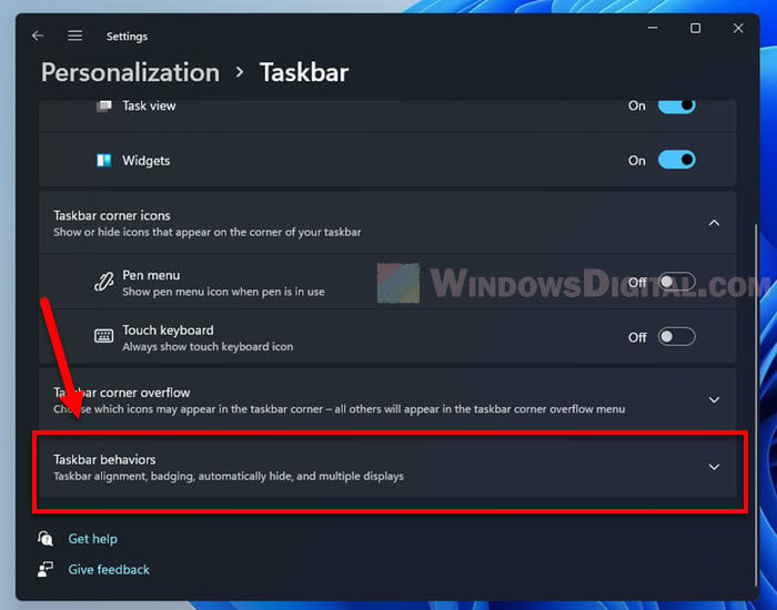 Taskbar Behaviors Windows 11