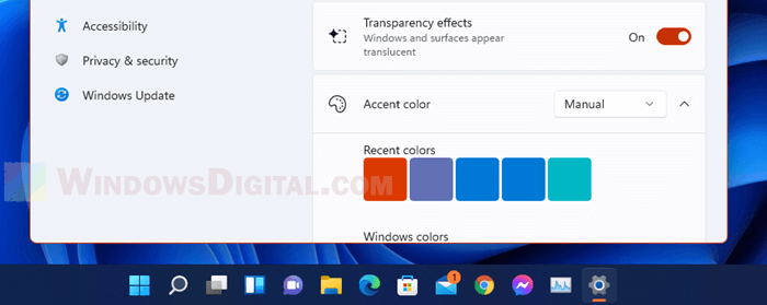 Taskbar color to black without dark mode Windows 11