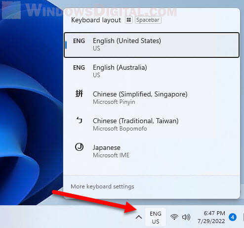Taskbar language icon missing in Windows 11