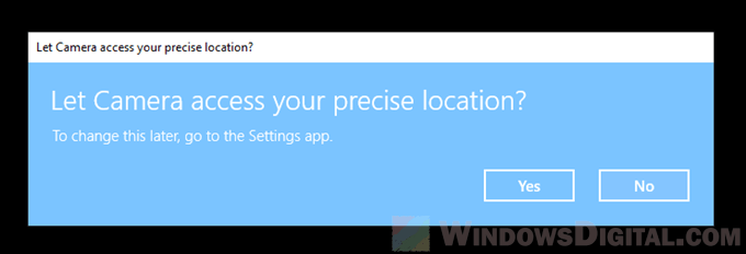 Let Camera access your precise location