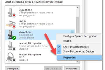 Test headset mic Windows 10 Microphone Properties