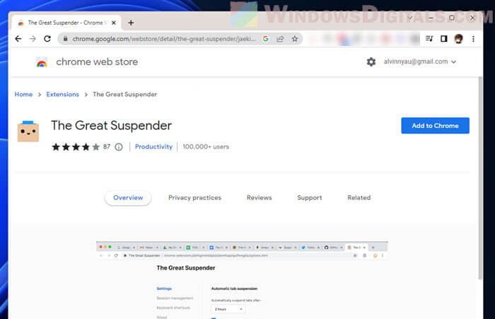 The Great Suspender Chrome extension