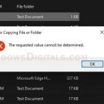 The requested value cannot be determined Windows 11