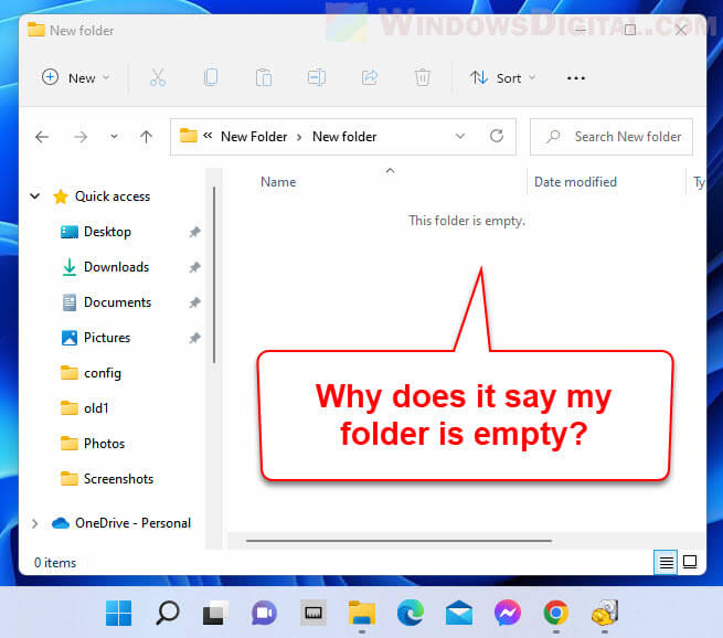 This folder is empty Windows 11