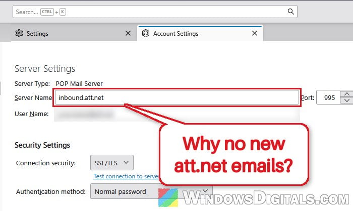 Thunderbird Not Receiving AT&T (att.net) Email, What to do?