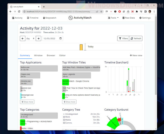 Track screen time Windows 11