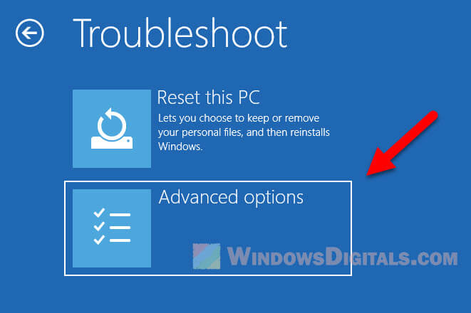 Troubleshoot Advanced Options