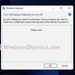 Turn Windows Features on or off please wait
