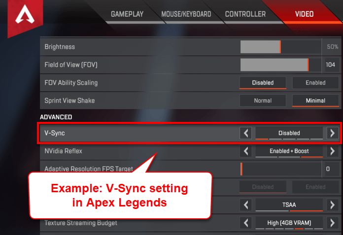 Turn off V-Sync in game Windows 11