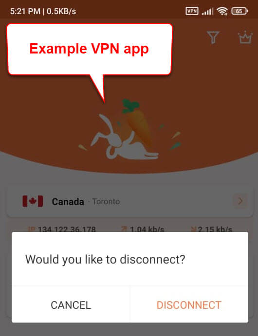 Turn off VPN on Android phone
