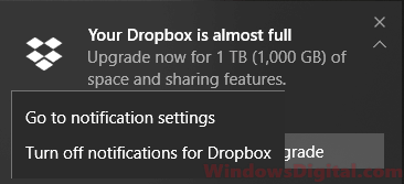 Your Dropbox is almost full