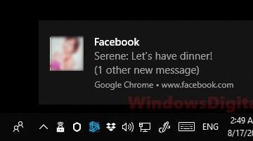 Turn off facebook notifications chrome windows 10