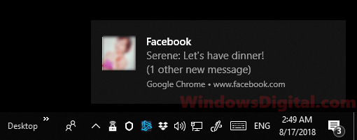 Turn off facebook notifications chrome windows 10